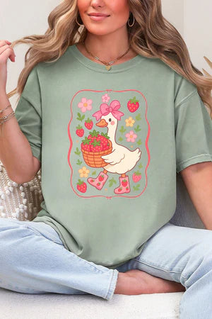 Strawberry Goose Comfort Colors Graphic Tee
